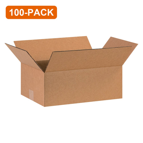16x10x6 ECT-32 Kraft Corrugated Shipping Boxes, 100-Pack (4 Bundles of 25)