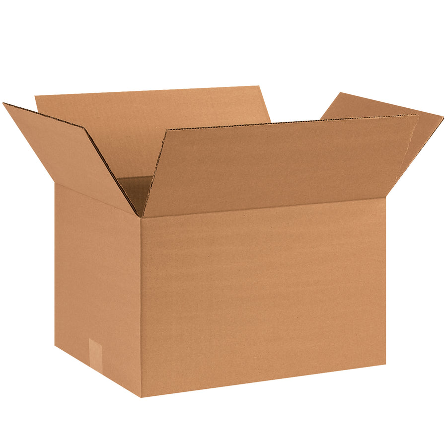 ECT-32 kraft corrugated boxes designed for mid-sized shipments and warehouse storage. 16" x 12" x 11" dimensions provide optimal stacking performance and freight efficiency. Bundle of 25 boxes ships flat to maximize storage space and reduce handling costs.