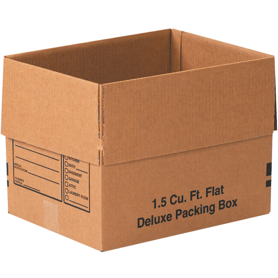 Premium 16 x 12 x 12" corrugated packing boxes engineered for high-volume movers and fulfillment operations. ECT-32 single-wall kraft construction delivers proven stacking strength and crush resistance. Bundle of 25 units with patented flap-lock design keeps flaps secure during handling and transit.