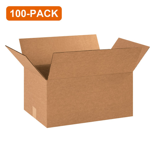 16x12x9 ECT-32 Kraft Corrugated Shipping Boxes, 100-Pack (4 Bundles of 25)