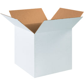 Premium white corrugated shipping boxes with ECT-32 single-wall construction deliver professional appearance and reliable protection. These 16x16x16 cube boxes feature bright white kraft exterior perfect for custom labels, branded tape, and shipping instructions that stand out. Sold as a convenient 25-box bundle for warehouse managers and fulfillment operations.