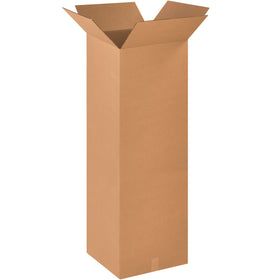 ECT-32 kraft corrugated boxes sized 16x16x48 inches for tall item shipping. Single-wall construction delivers strength at competitive cost. Sold in bundles of 10, shipped flat for maximum freight efficiency.