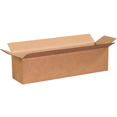 ECT-32 kraft corrugated boxes engineered for long, narrow products like wine bottles, umbrellas, and carpet rolls. 16" x 4" x 4" dimensions with convenient long-side openings for fast, efficient packing. Sold in bundles of 25, flat-packed to maximize freight efficiency and reduce storage footprint.