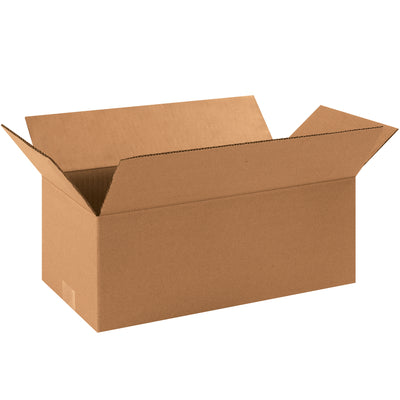 Ship long, narrow items efficiently with these 16x8x6 corrugated boxes featuring wide lengthwise openings for fast packing. ECT-32 kraft construction delivers reliable protection while optimizing freight efficiency. Sold flat in bundles of 25 for maximum storage savings.