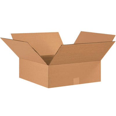 ECT-32 kraft corrugated cartons designed for shallow products and efficient pallet stacking. 17" x 17" x 6" dimensions provide optimal cubic utilization for apparel, books, frames, and artwork. Sold as a bundle of 20 and ship flat to maximize warehouse space and reduce freight expenses.