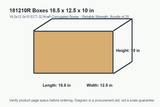181210R dimension diagram showing 18.5 x 12.5 x 10 inch boxes.