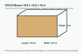 181214 dimension diagram showing 18.5 x 12.5 x 14 inch boxes.