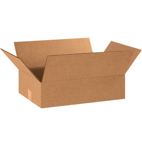 ECT-32 kraft corrugated shipping boxes sized 18" × 12" × 5"–engineered for shallow product categories like apparel, books, and framed items. Ships flat to maximize storage efficiency and reduce freight costs. Sold in bundles of 25 for volume savings.