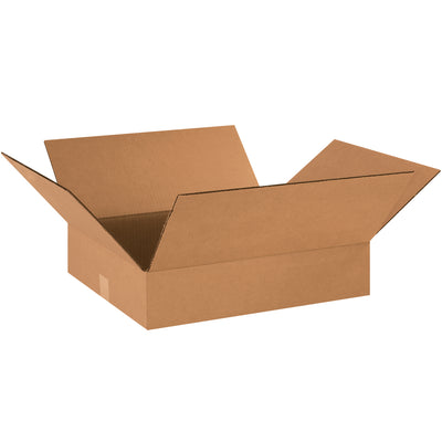 ECT-32 single wall kraft corrugated boxes with shallow 4" depth–ideal for apparel, books, artwork, and light merchandise. Bundle of 25 flat kraft corrugated cartons ships compact to maximize your warehouse efficiency and reduce freight costs.