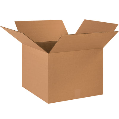 Reliable 18x18x14" corrugated shipping boxes built from ECT-32 kraft material for dependable mid-weight cargo protection. Bundle of 20 boxes delivers immediate inventory without minimums. Stackable design maximizes warehouse space efficiency and freight consolidation.