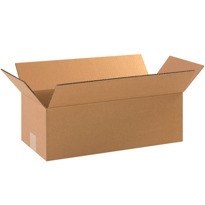Ship long, narrow items efficiently with these 18x8x6 ECT-32 kraft corrugated boxes. Designed with wide lengthwise openings for fast packing of wine bottles, umbrellas, carpet rolls, and similar products. Sold flat in bundles of 25 for maximum warehouse space efficiency.