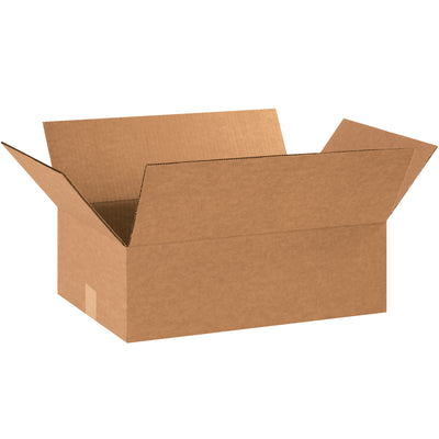 ECT-32 kraft corrugated cartons sized 19" × 13" × 6" with shallow depth for optimal fit on small-profile items. Ships flat to maximize storage efficiency and reduce freight costs. Bundle of 25 boxes ready to assemble.
