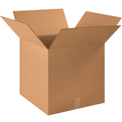 ECT-32 kraft corrugated cube boxes sized 19" × 19" × 19" for secure shipping of round, cylindrical, and irregular products. Sold in bundles of 10 flat boxes, maximizing warehouse storage and freight efficiency. Strong single-wall construction ensures reliable protection without excess cost.