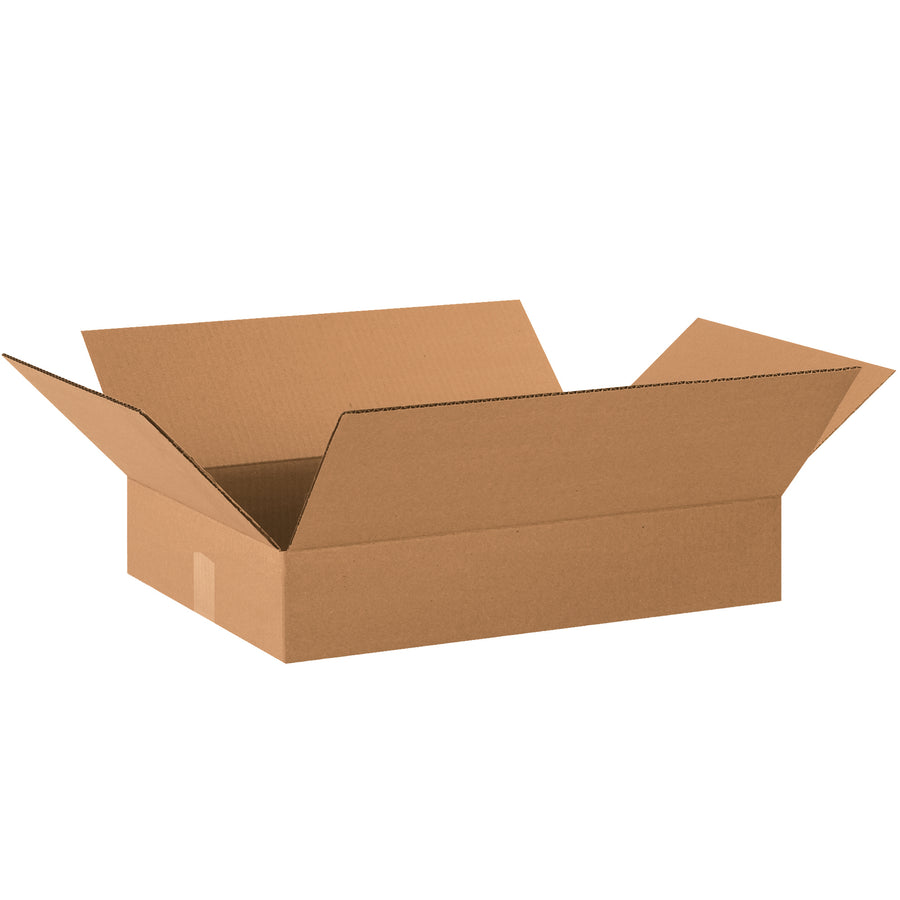 Shallow-depth 20x14x3" corrugated cartons engineered for efficient shipping of apparel, books, artwork, and picture frames. ECT-32 kraft construction delivers reliable protection while ships flat to maximize warehouse storage. Bundle of 25 boxes per pack.