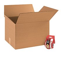 20x20x15 Corrugated Boxes with Tape and Dispenser 12-Pack