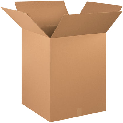 ECT-32 kraft corrugated boxes sized 20" x 20" x 28" deliver standard strength performance for mid-weight shipping and storage applications. Sold as a convenient bundle of 10, these recyclable cardboard cartons maximize freight efficiency and reduce per-unit packaging costs for warehouse and fulfillment operations.