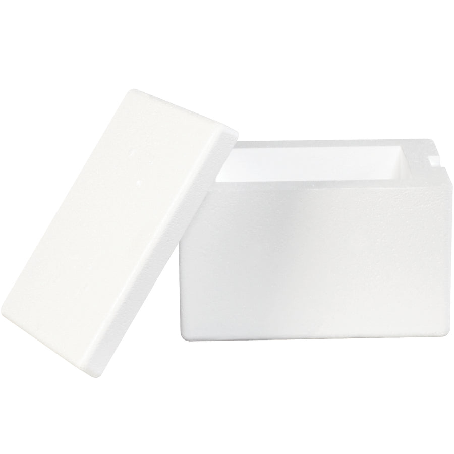Protect perishable products during shipment with this heavy-duty 8x6x4.25" insulated foam container. Built from 1.5" thick polystyrene foam that resists crushing and maintains temperature integrity with cold packs. Buy by the case (12 units) to maximize warehouse space efficiency through nesting design.