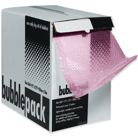 24 in x 100 ft Pink 5/16 in Anti-Static Bubble Roll