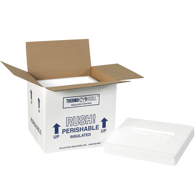 10.5x8.25x9.25 Insulated Shipping Kit EPS Foam Corrugated Box Case of 2