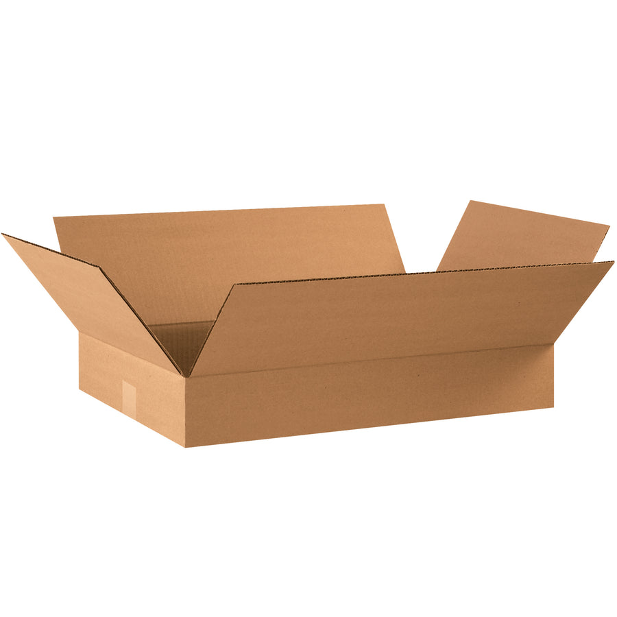 Ideal for fulfillment operations shipping shallow products, these 22" x 14" x 4" ECT-32 kraft corrugated cartons deliver reliable protection for apparel, books, frames, and artwork. Each 25-box bundle ships flat to maximize warehouse storage efficiency and reduce freight costs. ECT-32 single-wall construction provides proven stacking performance and durability.