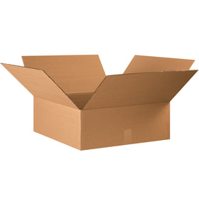 ECT-32 kraft corrugated shipping cartons sized 22" √ó 22" √ó 8" for optimal fits on shallow product shipments. These cardboard boxes ship flat in bundles of 15, maximizing your warehouse storage efficiency and reducing inbound freight costs. Ideal for apparel, books, artwork, mirrors, and picture frames.