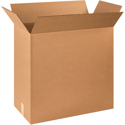 Heavy-duty 24x12x24 corrugated shipping boxes built from ECT-32 kraft material for maximum stacking strength and freight efficiency. Each bundle contains 10 boxes sized for mid-weight products, providing reliable protection and sustainable packaging. Ideal for warehouses and fulfillment centers managing high-volume shipments.