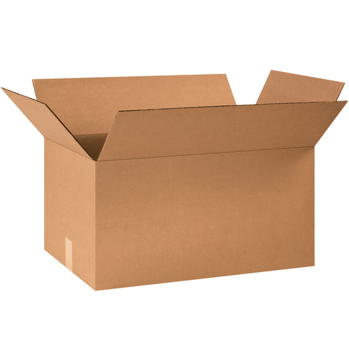 Dependable 24x14x12 corrugated shipping boxes built from ECT-32 kraft material for reliable stacking and protection. Each bundle includes 20 boxes–ideal for medium-volume fulfillment operations. Recyclable kraft construction reduces waste while maximizing storage efficiency.