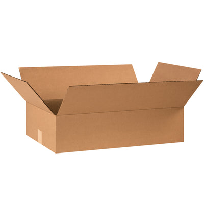 Shallow-depth 24x14x6" corrugated boxes manufactured from durable ECT-32 kraft material. Ships flat to maximize storage efficiency and reduce freight weight. Sold in bundles of 25–ideal for e-commerce, retail fulfillment, and supply chain operations.