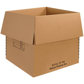Heavy-duty 24x24x24 deluxe moving boxes built from ECT-32 single-wall kraft corrugated for maximum stacking strength and freight efficiency. Exclusive flap-lock tabs keep closure flaps secure during storage and transit–no reshaping required. Sold as a bundle of 10 for reliable volume savings.