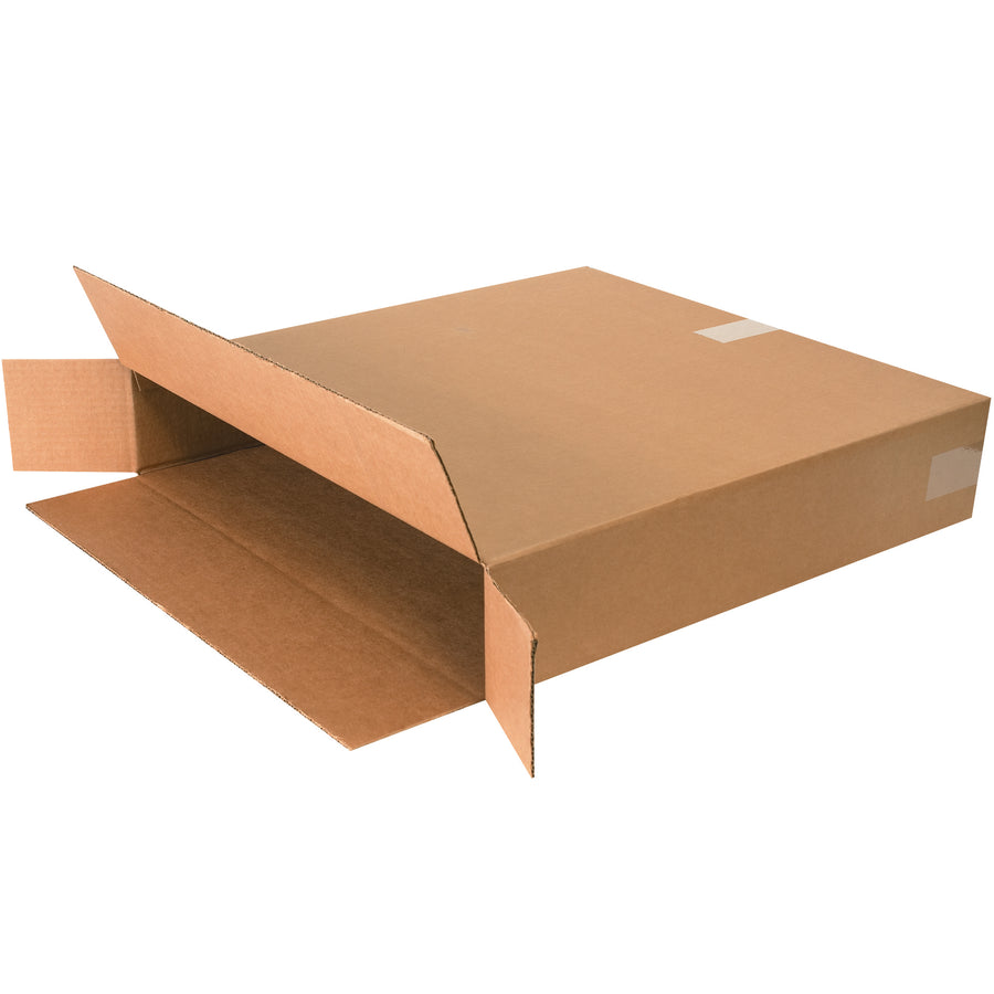 ECT-32 single-wall kraft corrugated boxes sized 24" x 5" x 24" for side loading applications. Ships and stores flat to maximize warehouse space and reduce freight costs. Sold as a convenient bundle of 25 cartons.