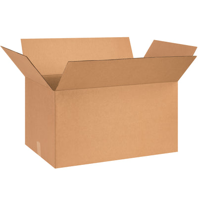 Industrial-grade 26x16x14 corrugated boxes manufactured from ECT-32 kraft material for reliable mid-size shipments. Each bundle includes 15 boxes, optimized for freight efficiency and vertical stacking performance. Recyclable kraft construction reduces waste while maintaining superior crush resistance.