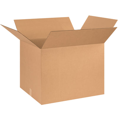 Heavy-duty ECT-32 kraft corrugated shipping cartons in 26" x 20" x 20" dimensions, sold in bundles of 10. Superior stacking strength and compression resistance for reliable freight protection. Reduce per-unit packaging costs while maintaining professional shipping standards.