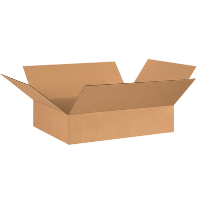 Ship lightweight products efficiently with these 26x20x6 ECT-32 kraft corrugated boxes. The shallow 6" depth reduces dimensional weight charges and storage footprint. Bundle of 20 flat boxes ready to assemble–perfect for apparel, books, frames, and artwork.