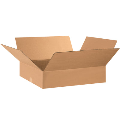 ECT-32 kraft corrugated cartons sized 28" × 17" × 5" engineered for shallow products like apparel, books, and artwork. Sold in bundles of 15 and ship flat to maximize your warehouse efficiency and reduce storage footprint. Single-wall construction delivers reliable protection at cost-effective pricing.