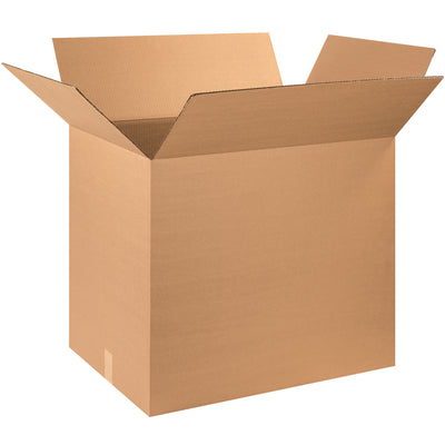 ECT-32 kraft corrugated boxes sized 28" x 20" x 25" deliver reliable single-wall protection for mid-weight industrial shipments and warehouse storage. Sold in bundles of 10 with superior stacking performance and freight efficiency. Fully recyclable construction built for repeated handling.