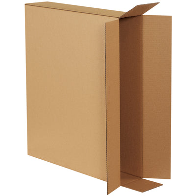 ECT-32 kraft corrugated side loading boxes in 28x5x24" dimensions–the industry standard for high-volume fulfillment operations. Ships flat in bundles of 10 to maximize warehouse space and reduce freight costs. Engineered for reliable stacking performance and efficient pallet utilization.