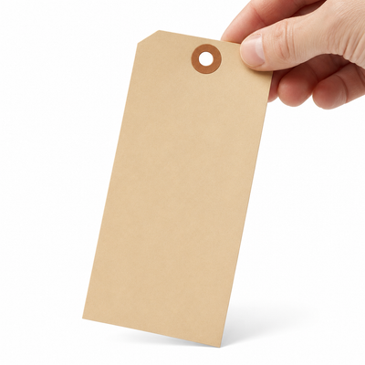 3 1/4 x 1 5/8" 13 Pt. Manila Shipping Tags - Durable, Tear-Resistant (500 Pack) — image 1