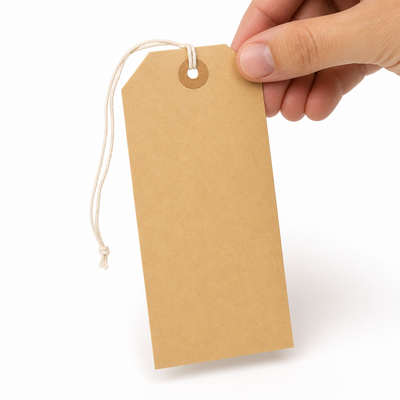 3 1/4 x 1 5/8" 13 Pt. Manila Shipping Tags - Pre-Strung, 250 Pack — image 1