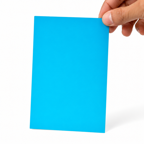 3.5x5 Fluorescent Blue Laser Labels - Permanent Adhesive Rectangle — image 1