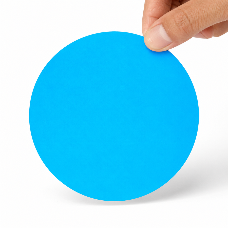 3" Fluorescent Blue Circle Laser Labels - Permanent Adhesive — image 1