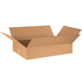ECT-32 single wall kraft corrugated boxes in 30" x 20" x 6" dimensions–engineered for shallow product shipments. Sold as a bundle of 15 boxes that ship flat to maximize storage efficiency and minimize freight weight. Perfect for apparel, books, artwork, and picture frames.