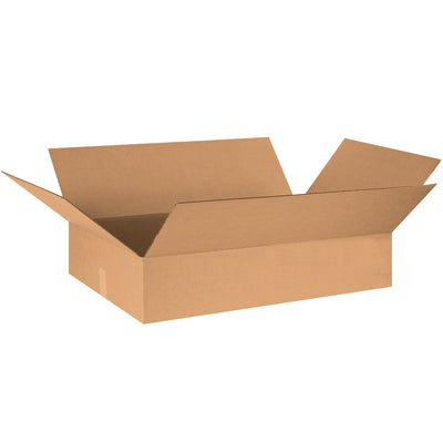 ECT-32 single wall kraft corrugated boxes in 30" x 20" x 6" dimensions–engineered for shallow product shipments. Sold as a bundle of 15 boxes that ship flat to maximize storage efficiency and minimize freight weight. Perfect for apparel, books, artwork, and picture frames.