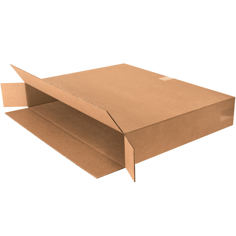 ECT-32 kraft corrugated side loading boxes engineered for fast, efficient product insertion. Each 30x5x24" carton features full overlap (FOL) flaps for maximum protection and stacking strength. Ships flat in bundles of 10 to maximize storage and freight efficiency.