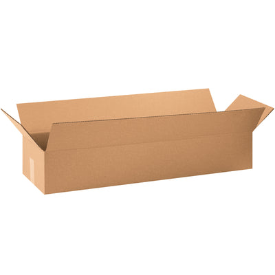 Specialized 32x10x6.5" corrugated shipping boxes designed for long, narrow items like wine bottles, umbrellas, and carpet rolls. ECT-32 kraft construction provides reliable protection with efficient long-side opening for fast packing. Sold flat in bundles of 20 to maximize warehouse storage and reduce freight costs.