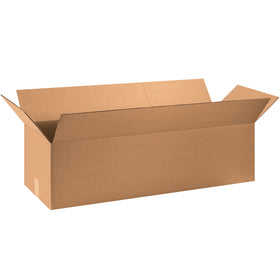 Ship long, narrow items efficiently with these 36x12x10 corrugated cartons featuring a convenient long side opening for fast packing. ECT-32 single wall kraft construction delivers reliable protection while maximizing freight efficiency. Sold as a bundle of 15 boxes, flat-shipped to save warehouse space.