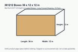 361212 dimension diagram showing 36 x 12 x 12 inch boxes.