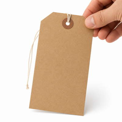 4.75x2.38 Recycled Kraft Shipping Tags 10Pt Pre-Strung 1000/Box