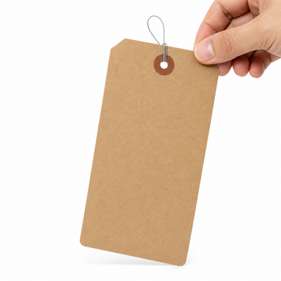 4.75x2.38 Recycled Kraft Shipping Tags 10pt Pre-Wired - 1000/Pack