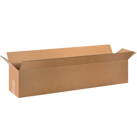 Ship long and narrow items efficiently with 40x8x8 corrugated boxes featuring wide lengthwise openings for fast, hassle-free packing. Made from sturdy ECT-32 kraft material, these long boxes stack efficiently and reduce freight costs. Sold flat in bundles of 25 for maximum storage space.