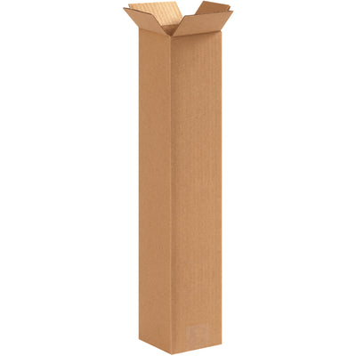 Ship tall items efficiently with our 4x4x20" ECT-32 kraft corrugated boxes. End-loading design enables fast packing; strong single-wall construction handles demanding fulfillment. Bundle of 25 boxes ships flat for maximum freight efficiency and warehouse storage savings.
